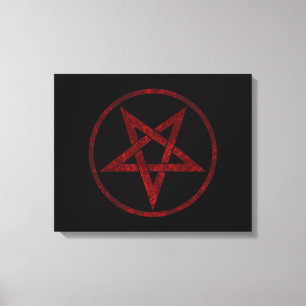 Red Devil Pentagram Leinwanddruck