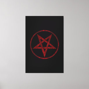 Red Devil Pentagram Leinwanddruck