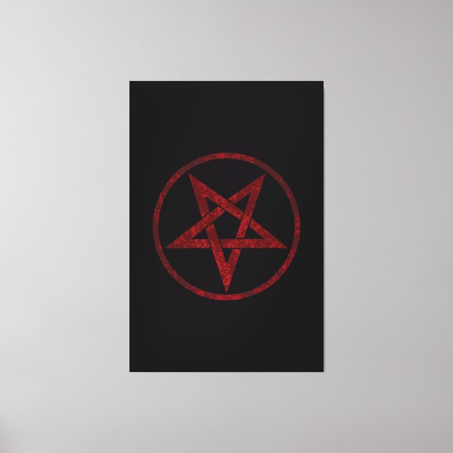 Red Devil Pentagram Leinwanddruck (Vorderseite)