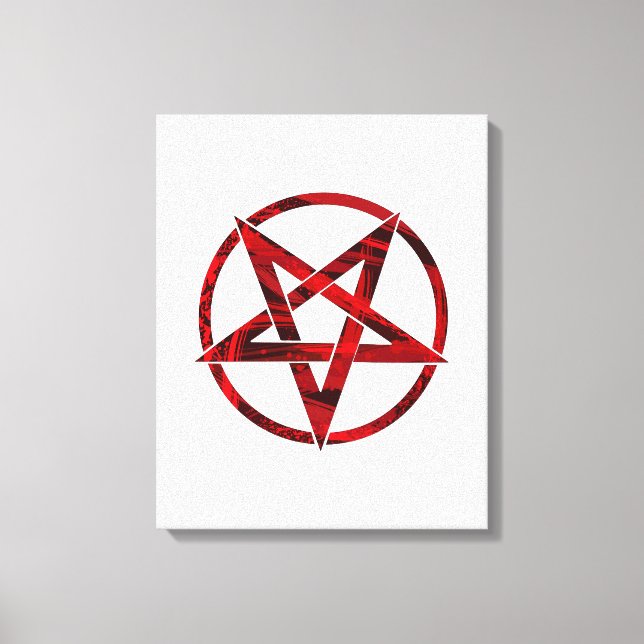 Red Devil Pentagram Leinwanddruck (Vorderseite)