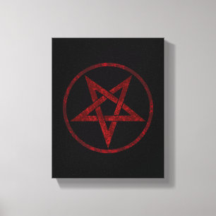 Red Devil Pentagram Leinwanddruck