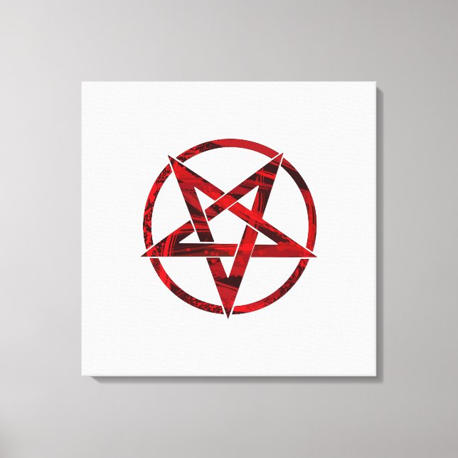 Red Devil Pentagram Leinwanddruck (Vorderseite)