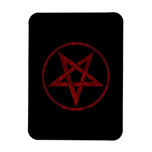 Red Devil Pentagram Magnet (Vertikal)