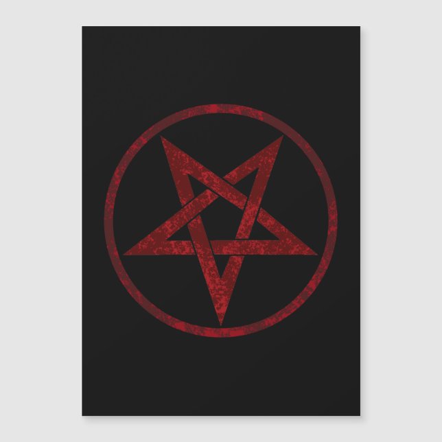 Red Devil Pentagram Magneteinladung (Vorderseite)