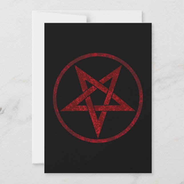 Red Devil Pentagram Magneteinladung (Vorderseite)