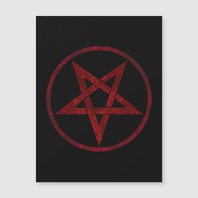 Red Devil Pentagram Magneteinladung (Vorderseite)