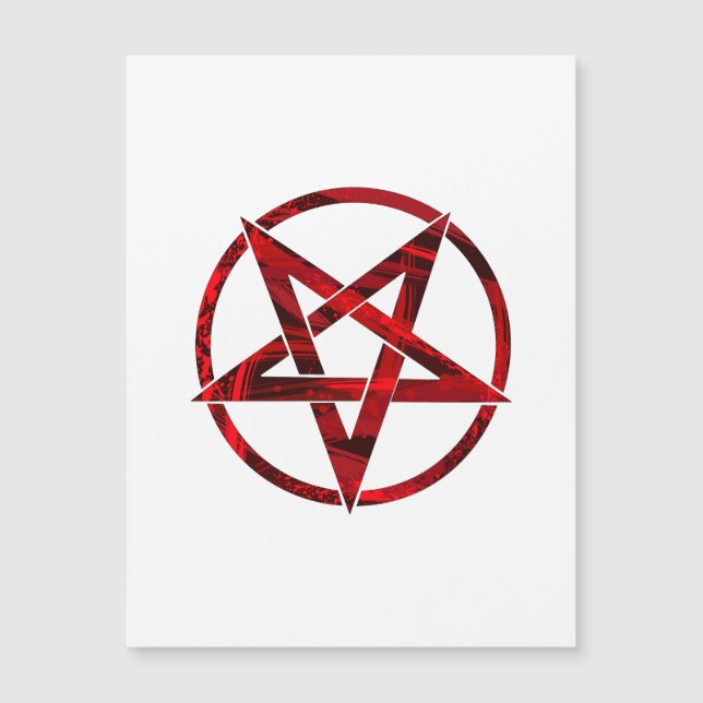 Red Devil Pentagram Magnetkarte (Vorderseite)