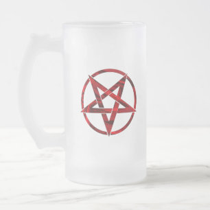 Red Devil Pentagram Mattglas Bierglas