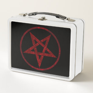Red Devil Pentagram Metall Brotdose