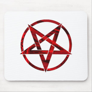 Red Devil Pentagram Mousepad