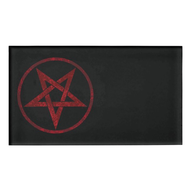 Red Devil Pentagram Namenschild (Vorderseite)