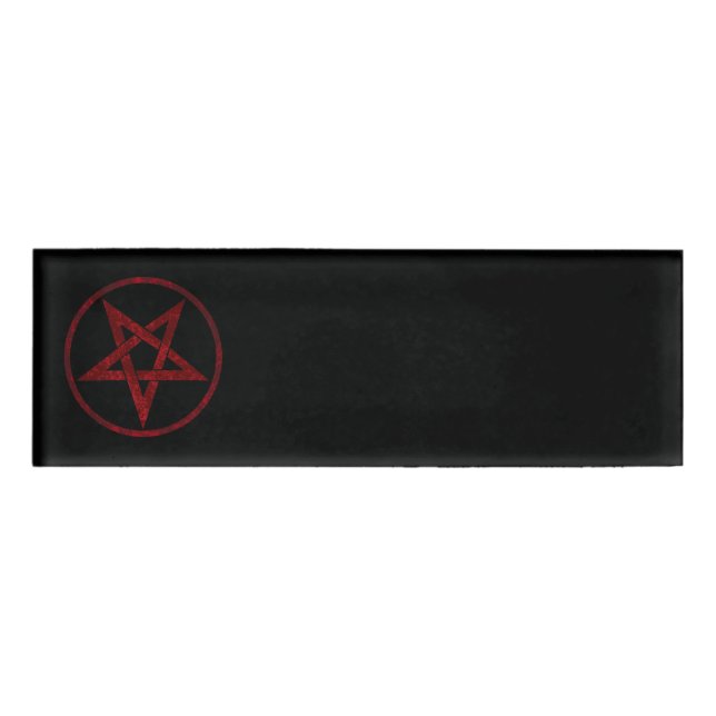 Red Devil Pentagram Namenschild (Vorderseite)