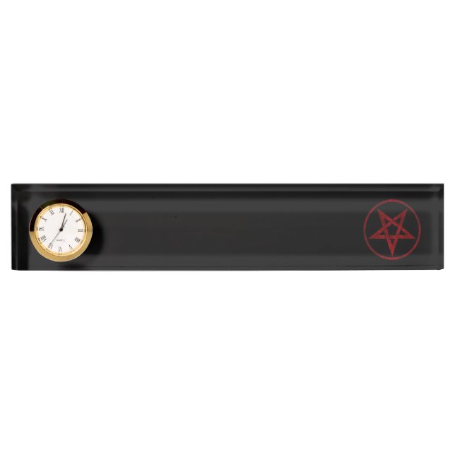 Red Devil Pentagram Namensplakette (Vorderseite)