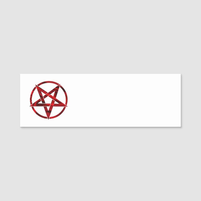 Red Devil Pentagram Namensschild (Vorderseite)