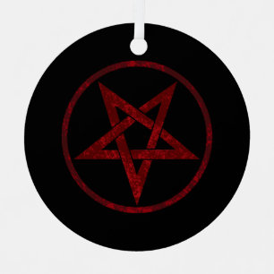 Red Devil Pentagram Ornament Aus Metall