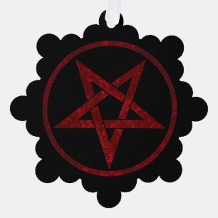 Red Devil Pentagram Ornament Karte