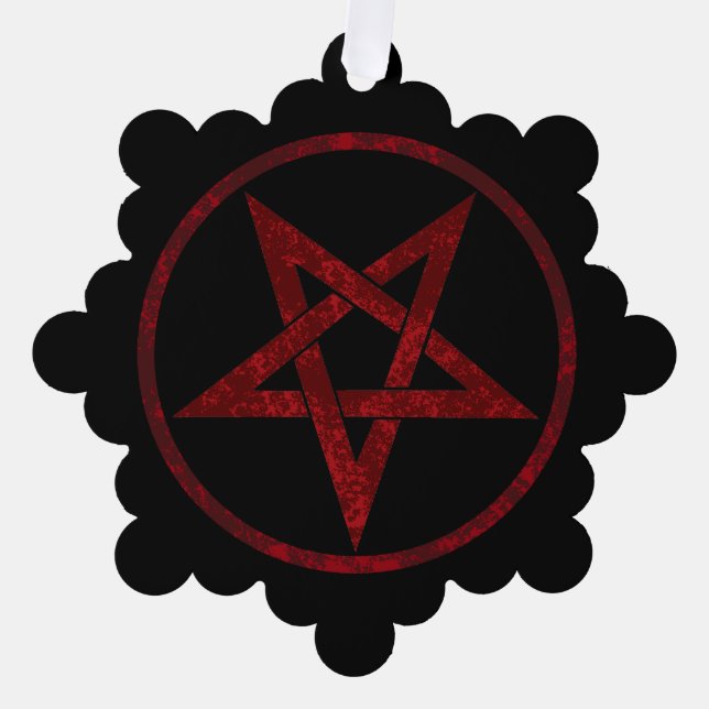 Red Devil Pentagram Ornament Karte (Vorderseite)