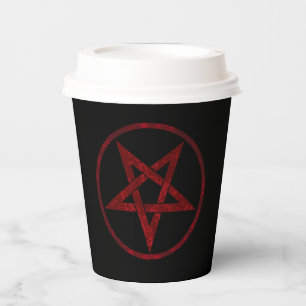 Red Devil Pentagram Pappbecher