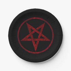 Red Devil Pentagram Pappteller