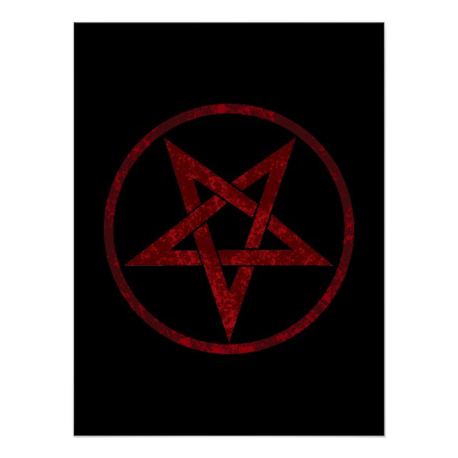 Red Devil Pentagram Poster (Vorderseite)