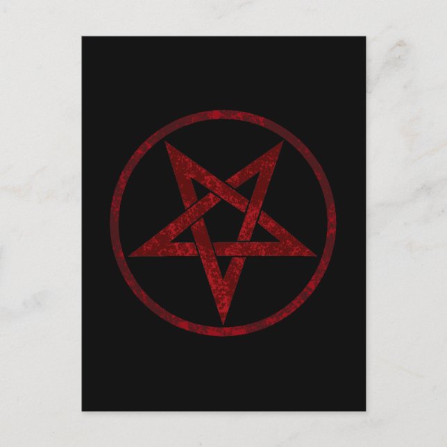 Red Devil Pentagram Postkarte (Vorderseite)