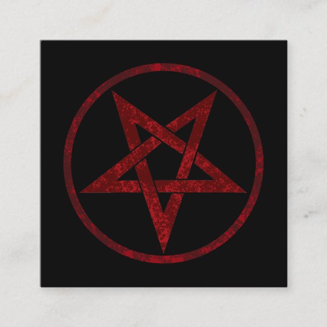 Red Devil Pentagram Quadratische Visitenkarte (Vorderseite)