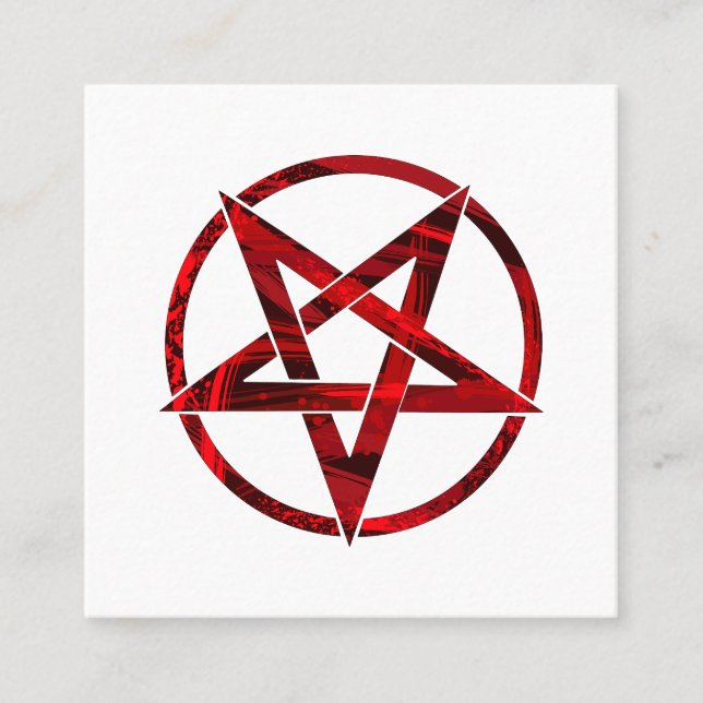 Red Devil Pentagram Quadratische Visitenkarte (Vorderseite)
