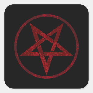 Red Devil Pentagram Quadratischer Aufkleber