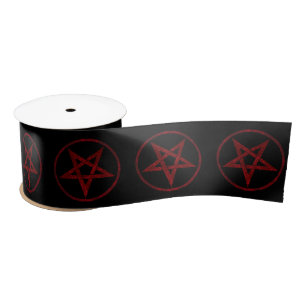 Red Devil Pentagram Satinband