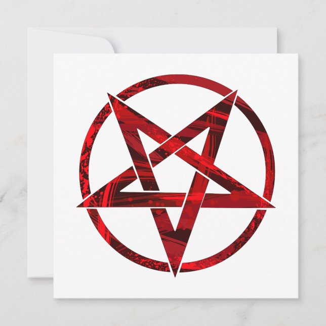 Red Devil Pentagram Save The Date (Vorderseite)