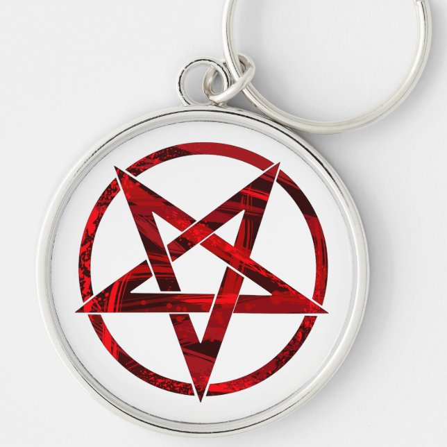 Red Devil Pentagram Schlüsselanhänger (Vorne)