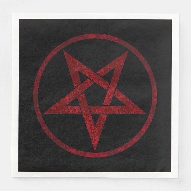 Red Devil Pentagram Serviette (Vorderseite)