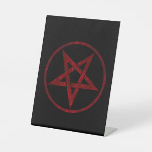 Red Devil Pentagram Sockelschild
