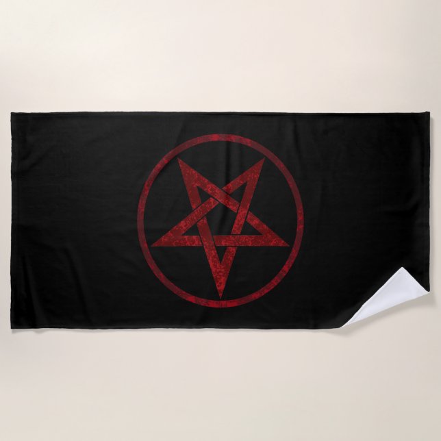 Red Devil Pentagram Strandtuch (Vorderseite)