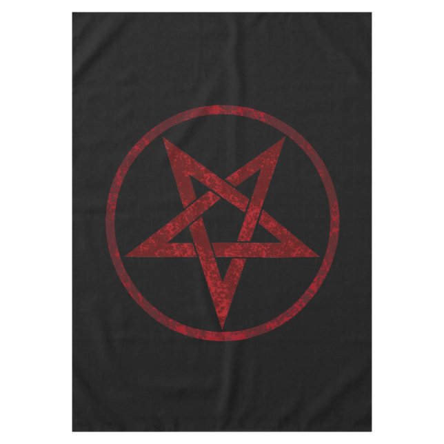 Red Devil Pentagram Tischdecke (Vorderseite)