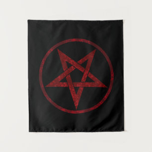 Red Devil Pentagram Wandteppich