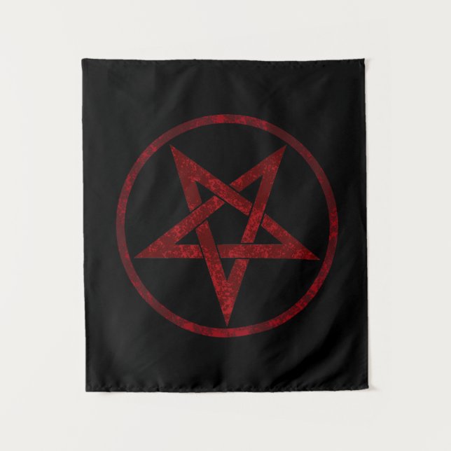 Red Devil Pentagram Wandteppich (Vorderseite)