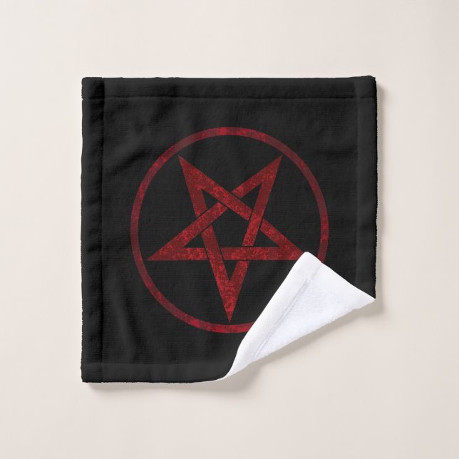 Red Devil Pentagram Waschlappen (Waschlappen)