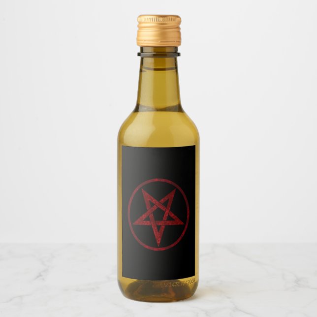 Red Devil Pentagram Weinetikett (Vorderseite)