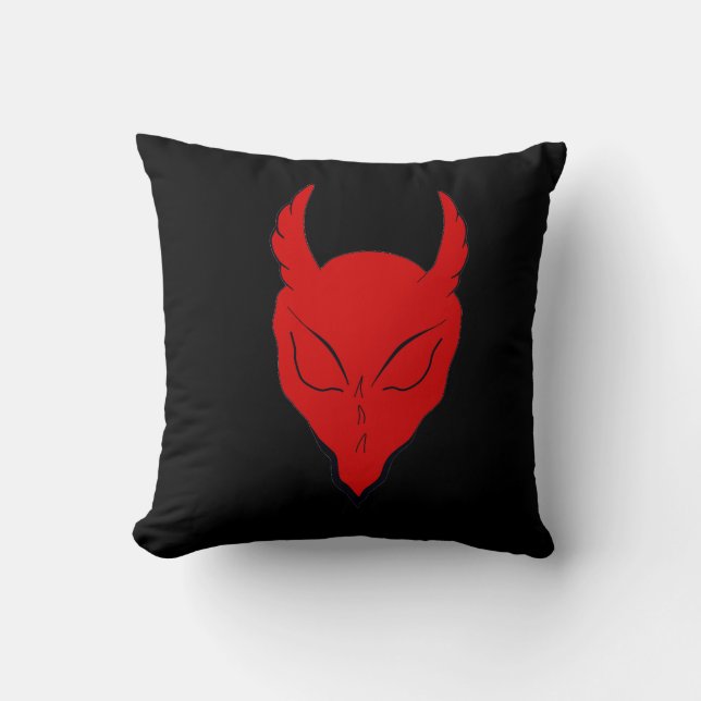 RED DEVIL PILLOW DEKORATIVE ART DRUCKEN KISSEN (Vorderseite)