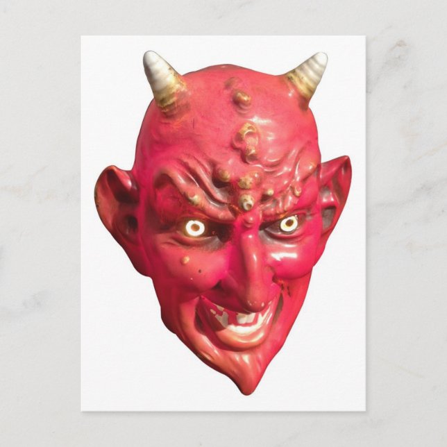Red Devil Satan Demon Hell Horns Postkarte (Vorderseite)