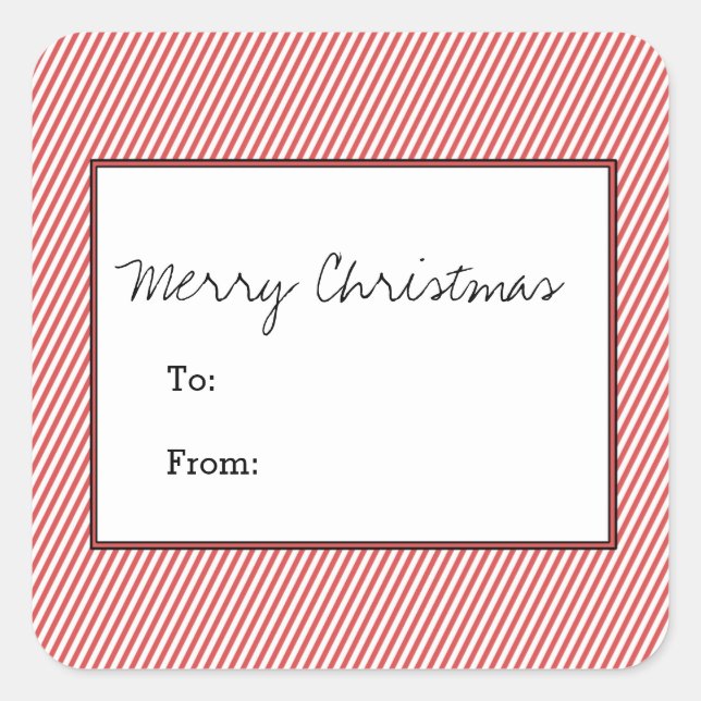 Red Diagonal Festivals Urlaub Quadratischer Aufkleber (Vorderseite)