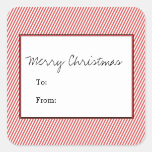 Red Diagonal Festivals Urlaub Quadratischer Aufkleber