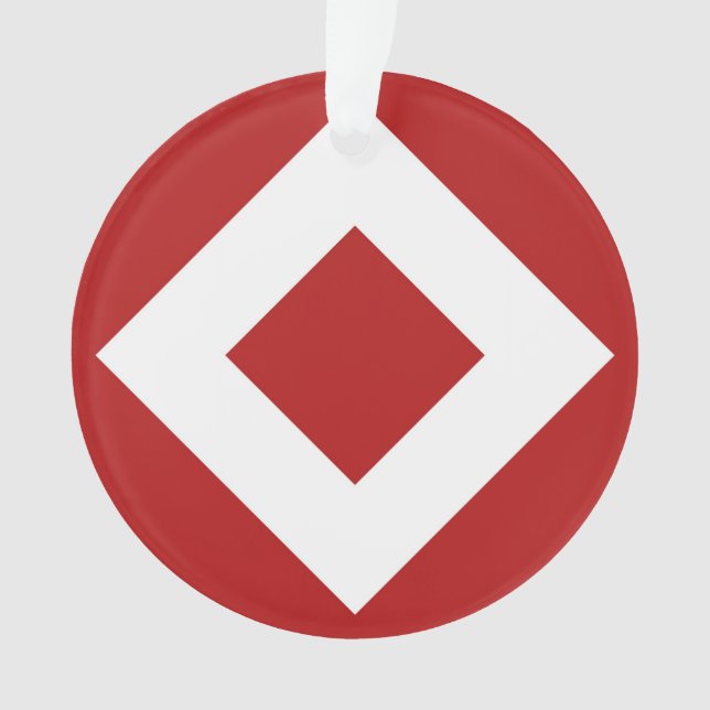 Red Diamond, feine weiße Grenze Ornament (Vorderseite)