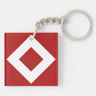 Red Diamond, feine weiße Grenze Schlüsselanhänger