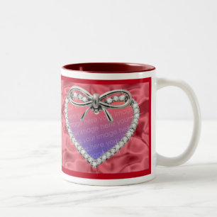 Red Diamond Heart Frame Tasse