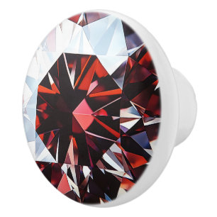 Red Diamond Pattern Keramikknauf