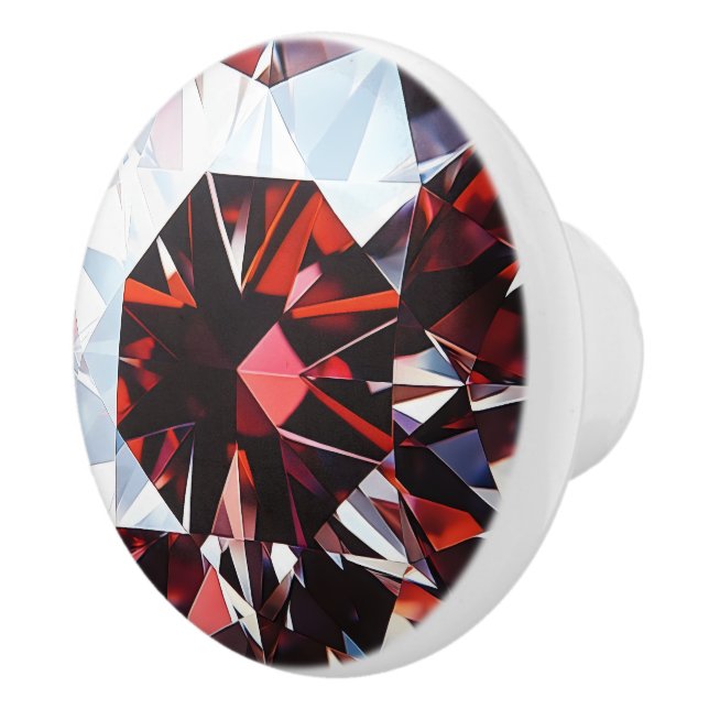 Red Diamond Pattern Keramikknauf (Rechts)