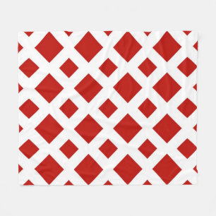 Red Diamonds on White Fleecedecke