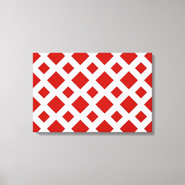 Red Diamonds on White Leinwanddruck (Vorderseite)